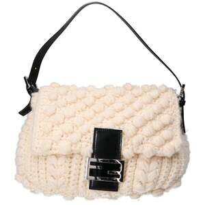 Fendi Off-White Black Mamma Bucket Crochet Knit